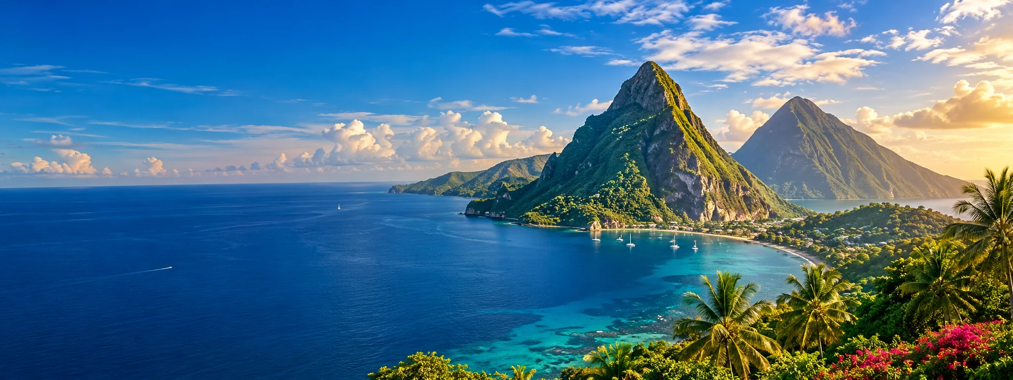 St. Lucia landmark panorama